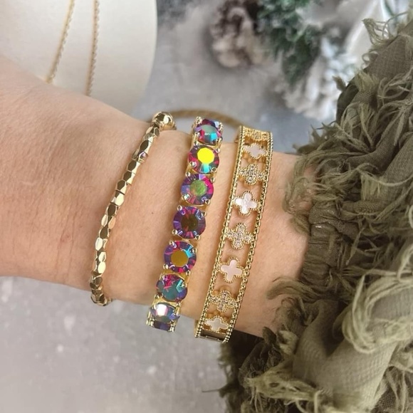 Rare Winterberry Impression Bracelet - Red AB Crystal Tennis Bracelet Park Lane - Picture 6 of 8